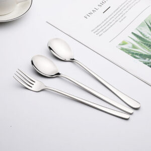 304Stainless Steel Tableware Korean Style Spoon Fork Adult Deepened Soup Spoon Ramen Fork Glossy Ruyi Wholesale Korean Style Wholesale
