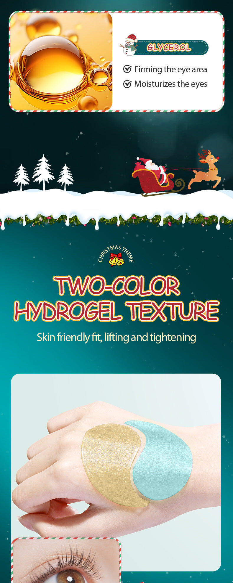 Christmas Blueberry Collagen Eye Mask SADOER Moisturizing Eye Mask Cross-Border Wholesale - 图片 15