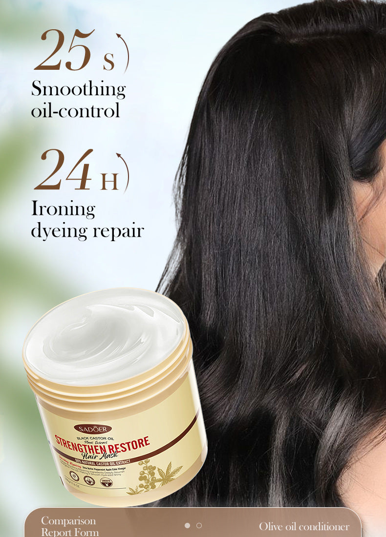 Black Castor Oil Hair Mask500gSADOER Nourishing, Smooth and Fluffy Conditioner Cross-Border Wholesale - 图片 17