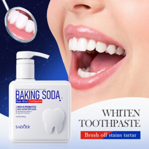 Pump Toothpaste SADOER Baking Soda Probiotics Teeth Cleaning Oral Freshness  Wholesale