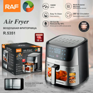 RAF European Standard Large Capacity Air Fryer8L Multifunctional Household Electric Deep Fryer with Visual Intelligent Touchscreen and Oil-Free