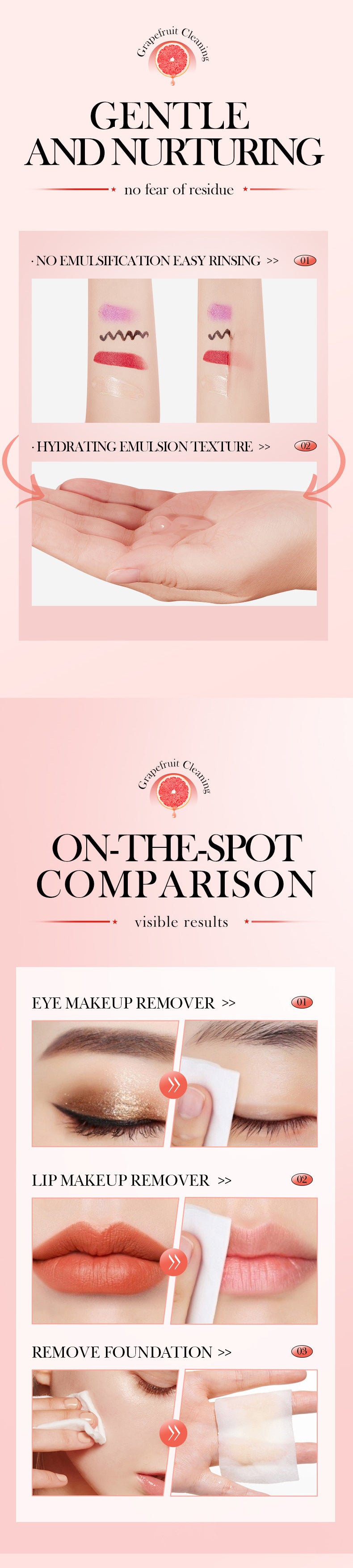 Cross-border Grapefruit Makeup Remover5mlx10pcs Refreshing Gentle Cleansing Care Clean Makeup Remover Export Manufacturer Wholesale - 图片 11