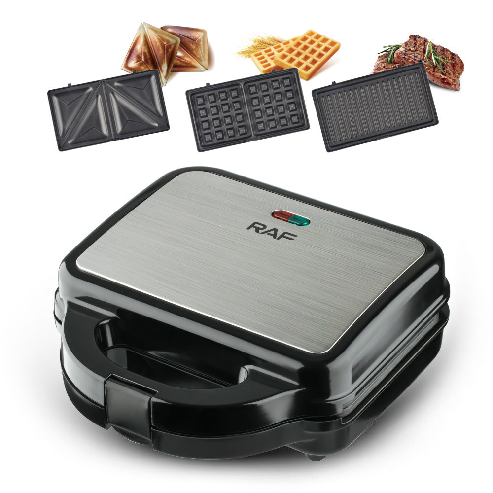 RAF EU Standard 3-in-1 Detachable Sandwich Waffle Panini Grill Steak Maker Breakfast Machine - 图片 13