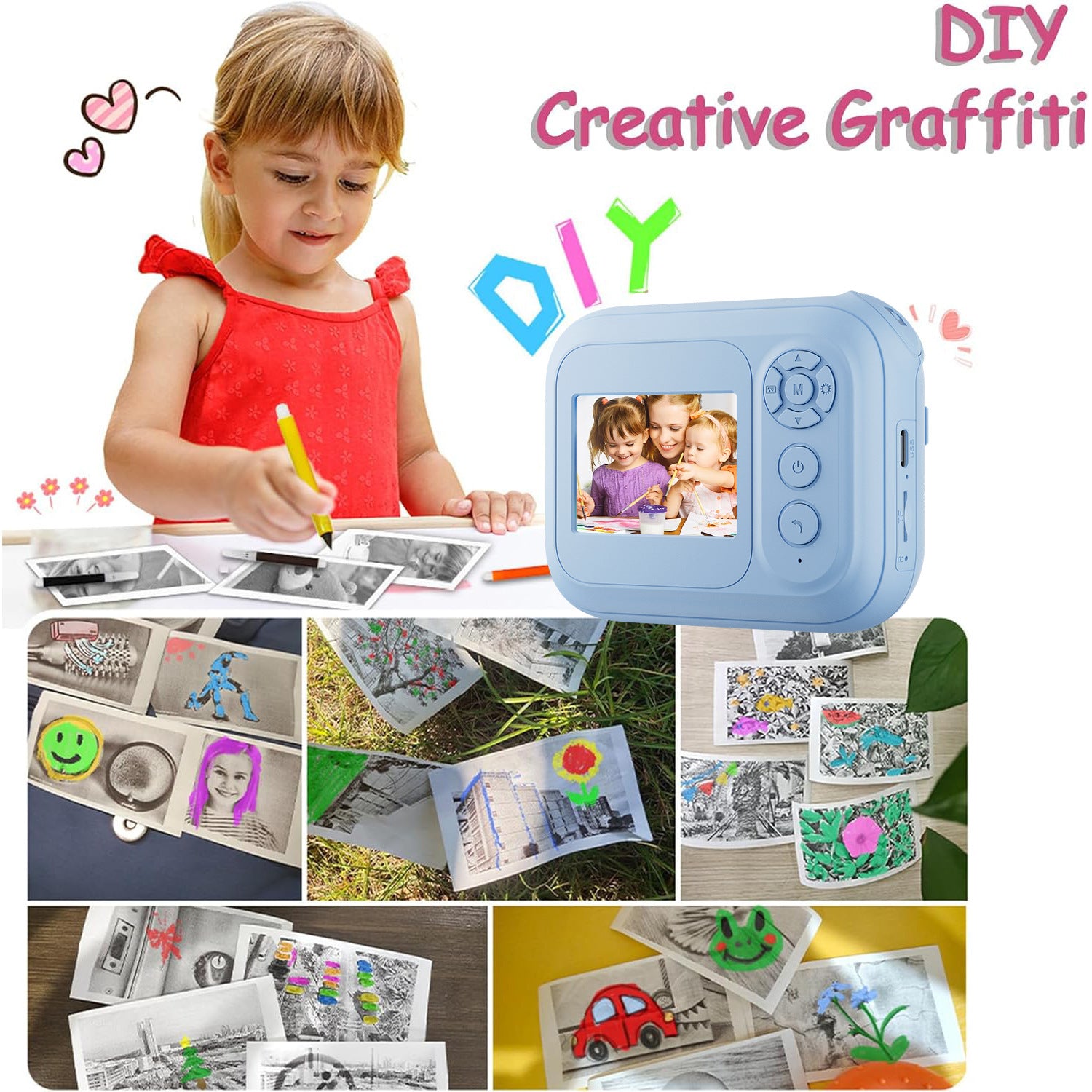 Hot-selling Polaroid Camera Children's Toy Can Take Photos and Print Black and White Photos Directly with Built-in - 图片 13