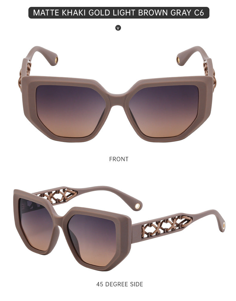 European and American Cat Eye Sunglasses for Women, High-End Hollow Frame Small Frame Sunglasses, Natural Look Glasses sunglasses - 图片 22