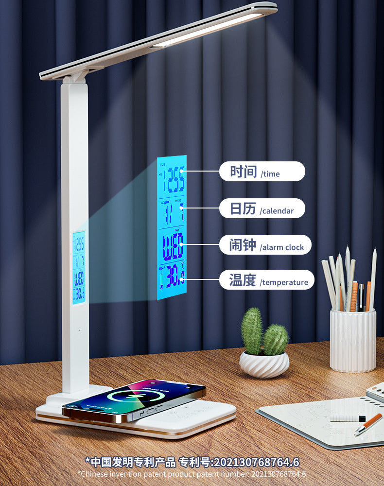 Amazon led Eye Protection Desk Lamp Study Bright Desktop Foldable15W Wireless Charging Touch Student Reading Bedside Lamp - 图片 11