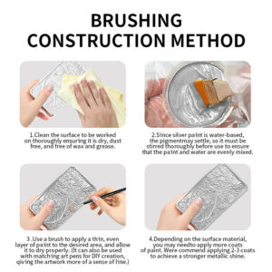 Water-based Silver Foil Paint Metallic Paint Iron Art Iron Gate Railing Renovation Anti-rust Paint with Brush Paint Manufacturer Silver Paint