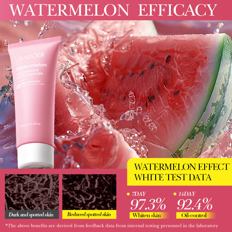 Niacinamide Watermelon Facial Cleanser SADOER Deep Cleansing Facial Cleanser Cross-Border Wholesale - 图片 3