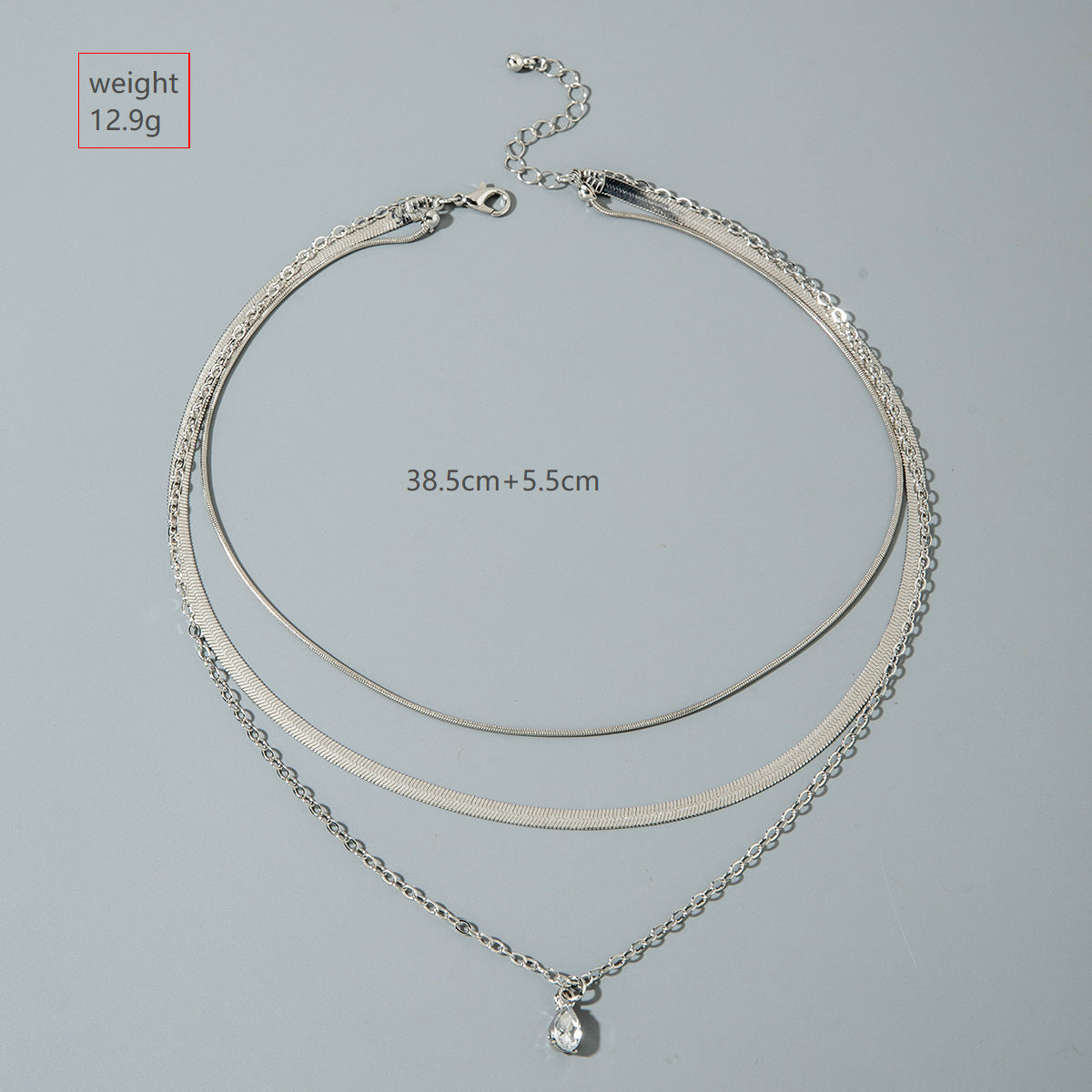 European and American Fashion Collarbone Chain Round Pendant Tassel Multi-layer Stacking Necklace Layered One-word Necklace3Set - 图片 30
