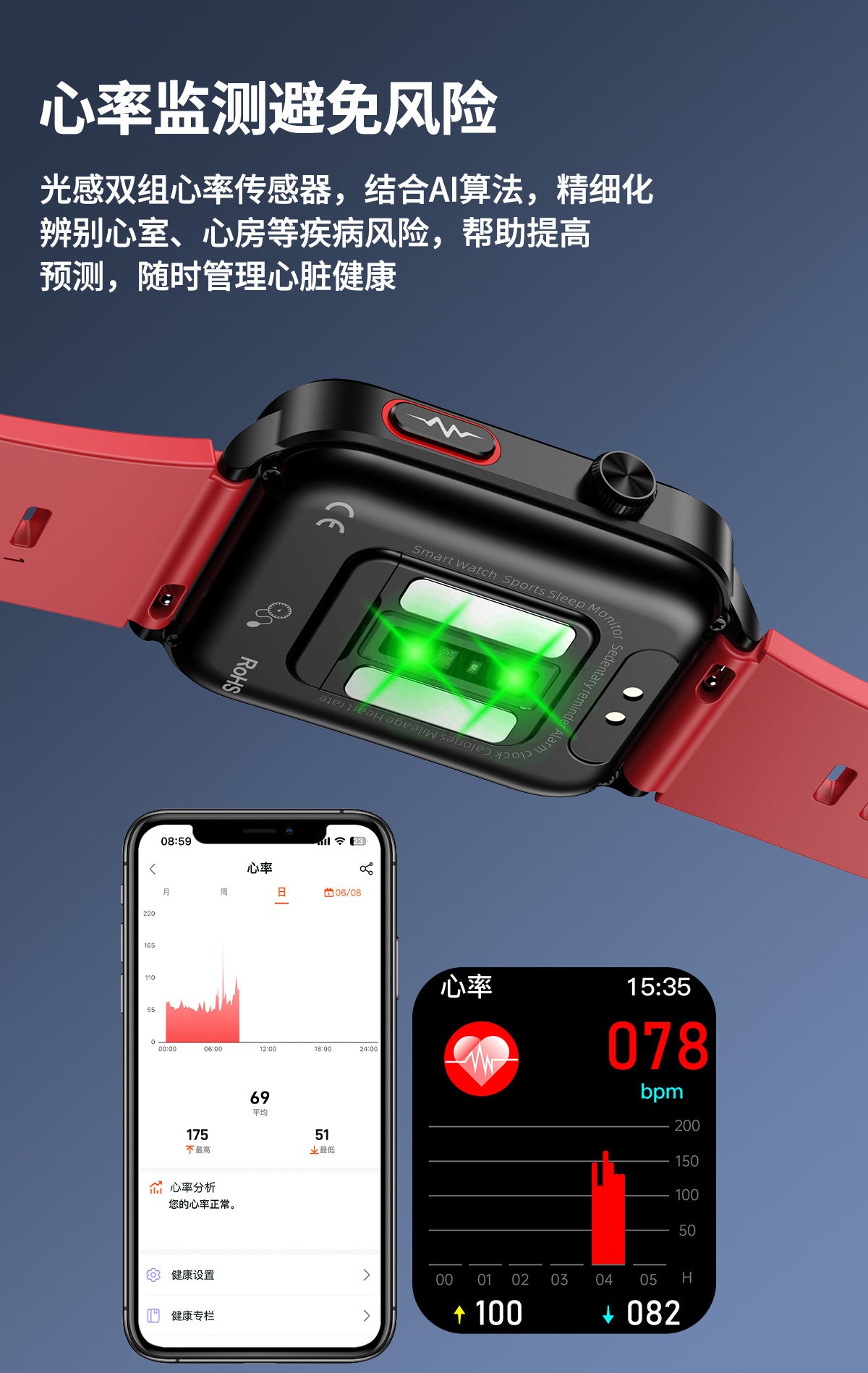 s11Air Pump Type Precision Blood Pressure Smart Watch ECG Monitoring s18Blood Pressure Smart Watch Can Be Connected APP - 图片 17