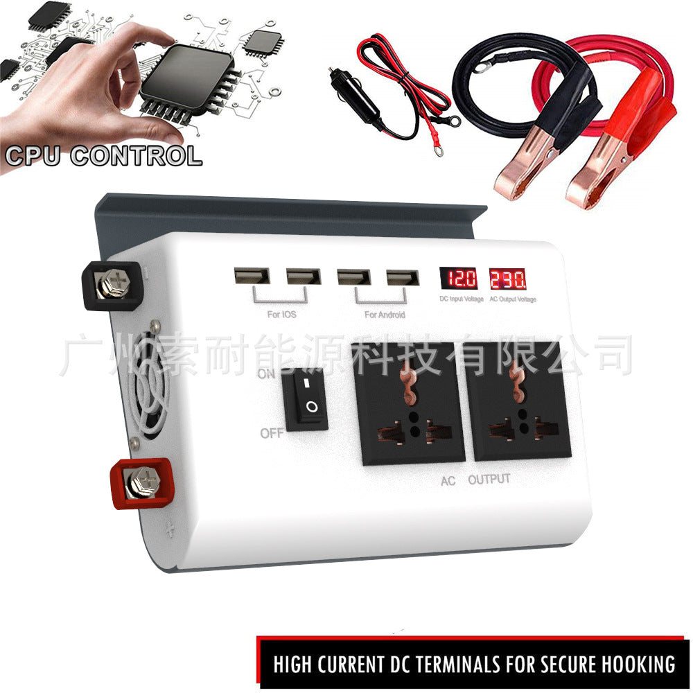 Car Converter Car Inverter300W Automotive Small Electrical Appliances12V Turn220V 4个USB Mouth 2Socket - 图片 10