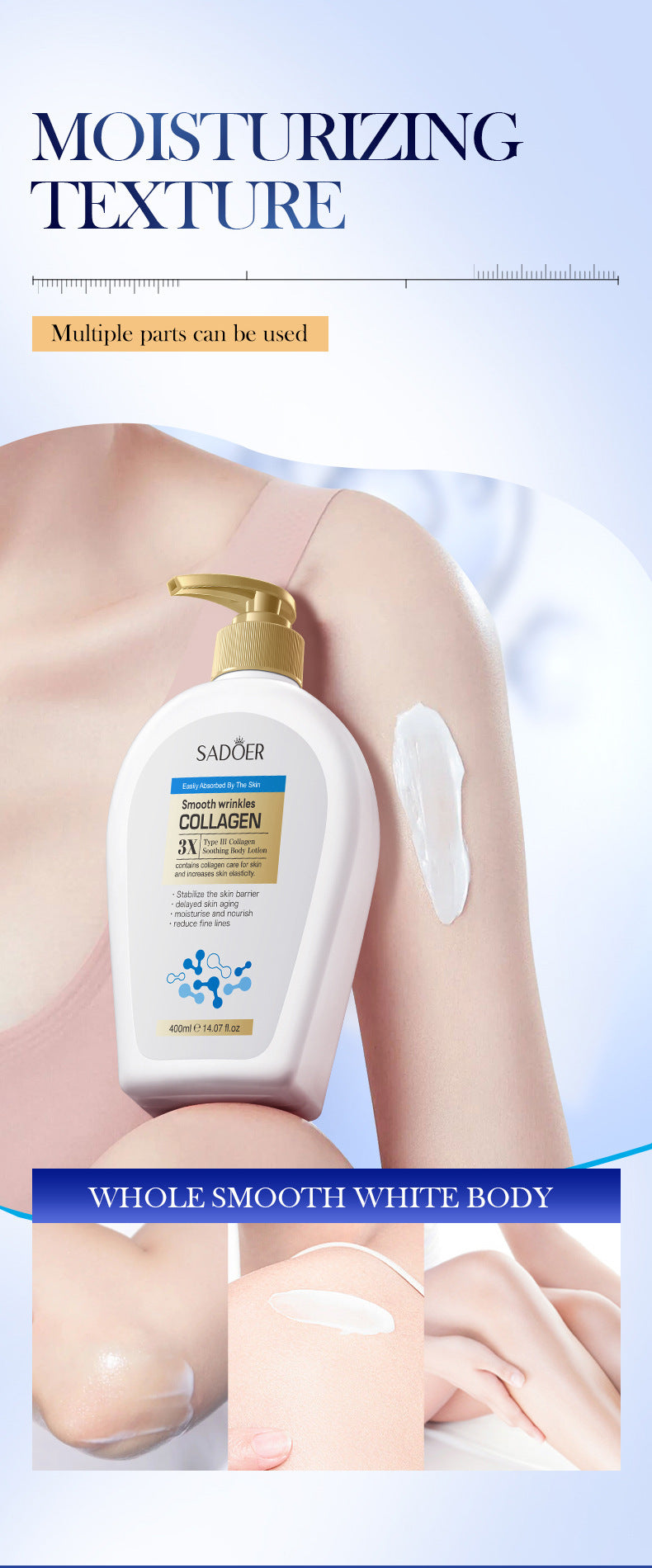 Type III Collagen Body Lotion SADOER Autumn and winter moisturizing body lotion cross-border foreign trade wholesale - 图片 13