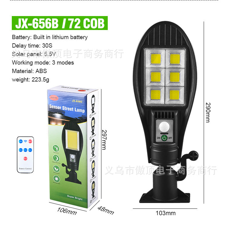 Outdoor Solar Light Human Body Sensing Wall Light Integrated Street Light with Remote Control Garden Light Waterproof Garden Light - 图片 19