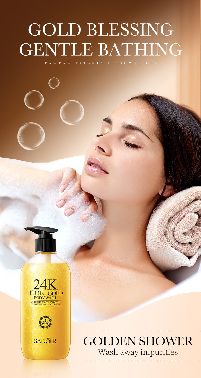 24K Gold Shower Gel500ml SADOER Cleansing and Moisturizing Fragrance Body Wash Cross-Border Wholesale - 图片 7