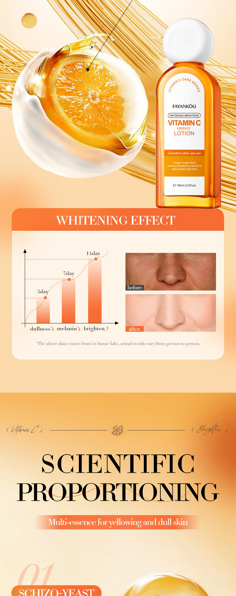 VC Whitening and Brightening Essence Lotion FAYANKOU Moisturizing lotion cross-border foreign trade wholesale - 图片 12