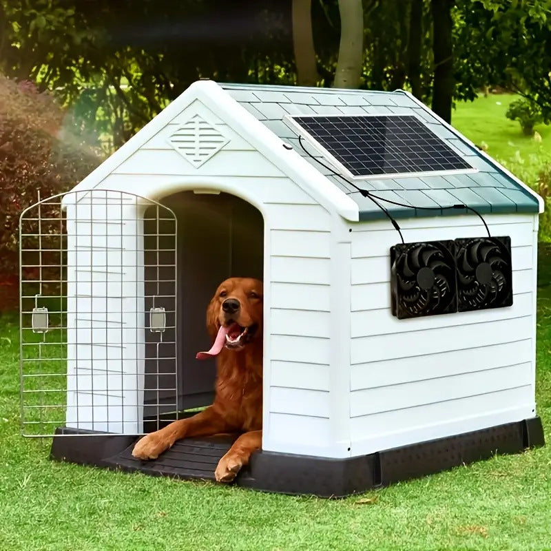 Factory Direct Solar Panel with Dual Fan Pet House Silent Solar Photovoltaic Panel Exhaust Fan Ventilation Cooling - 图片 14