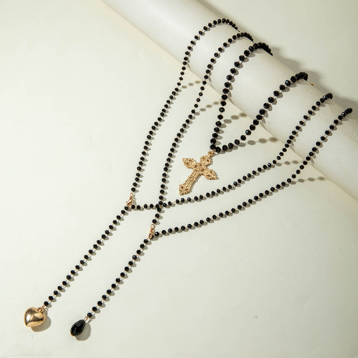European and American Fashion Jewelry Beaded Tassel Double Layer Long Necklace Elegant Multi-layer Wear Y Type Necklace Ornament - 图片 18