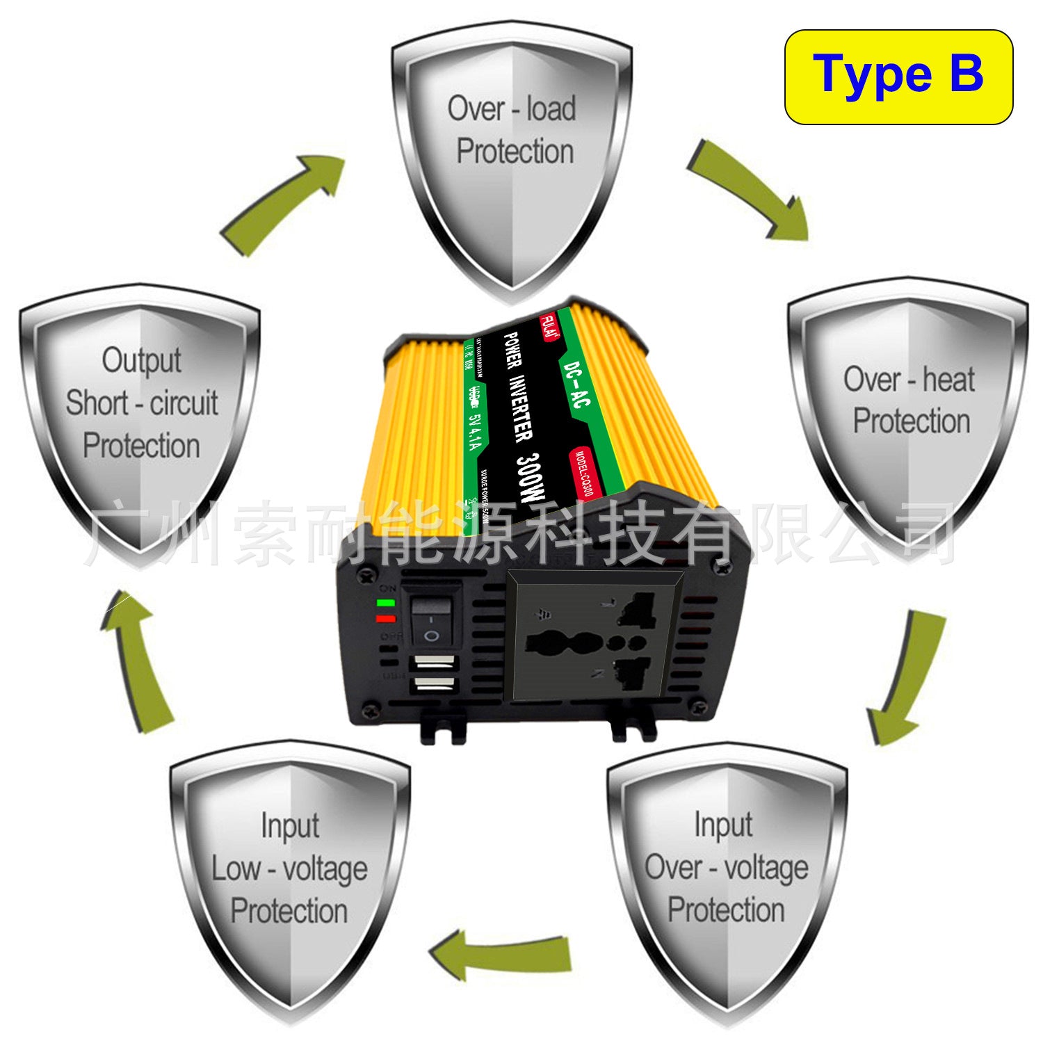 300W Vehicle Inverter12V Turn110V220V Double USB E-commerce car power inverter - 图片 17