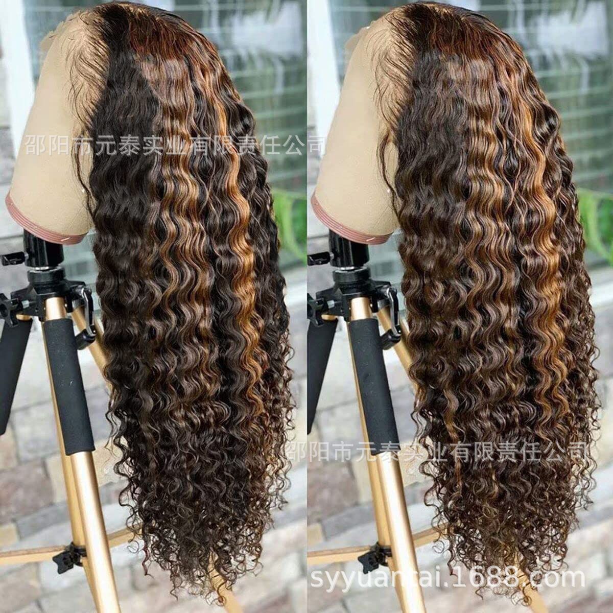 Allove Highlight Ombre Hair Invisible 13x4 Lace Front Wig - 图片 3