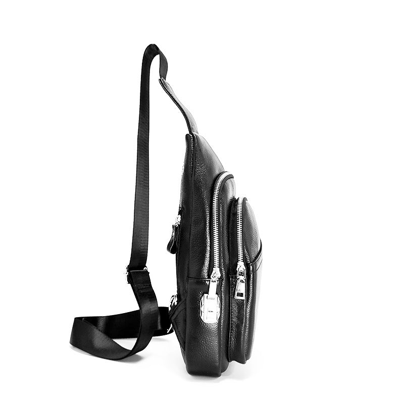 Anti-theft Bag Cowhide Chest Bag Password Lock Outdoor Sports Genuine Leather Single Shoulder Crossbody Bag Anti-theft Password Lock - 图片 11