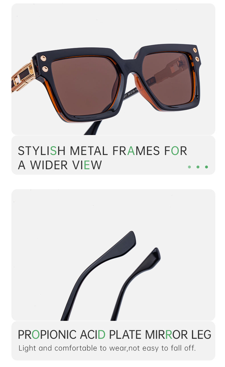 2025New European and American Style Square Frame Sunglasses for Men High-end Sun Protection Sunglasses Men's Trend Wholesale sunglasses - 图片 21