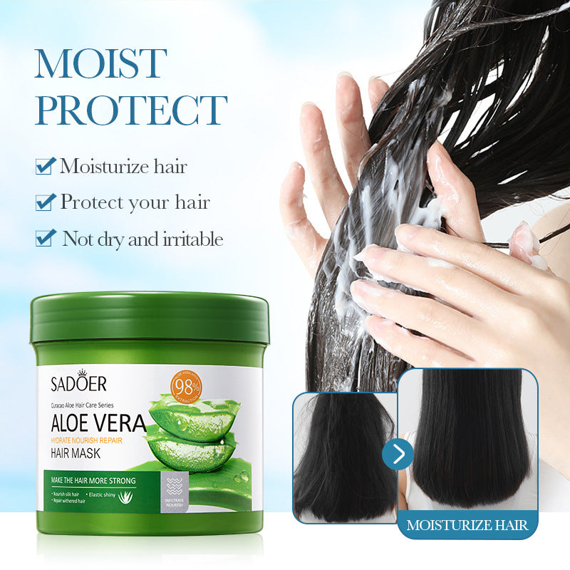 Aloe Vera Hair Mask500gSADOER Moisturizing, smooth and silky hair conditioner cross-border wholesale