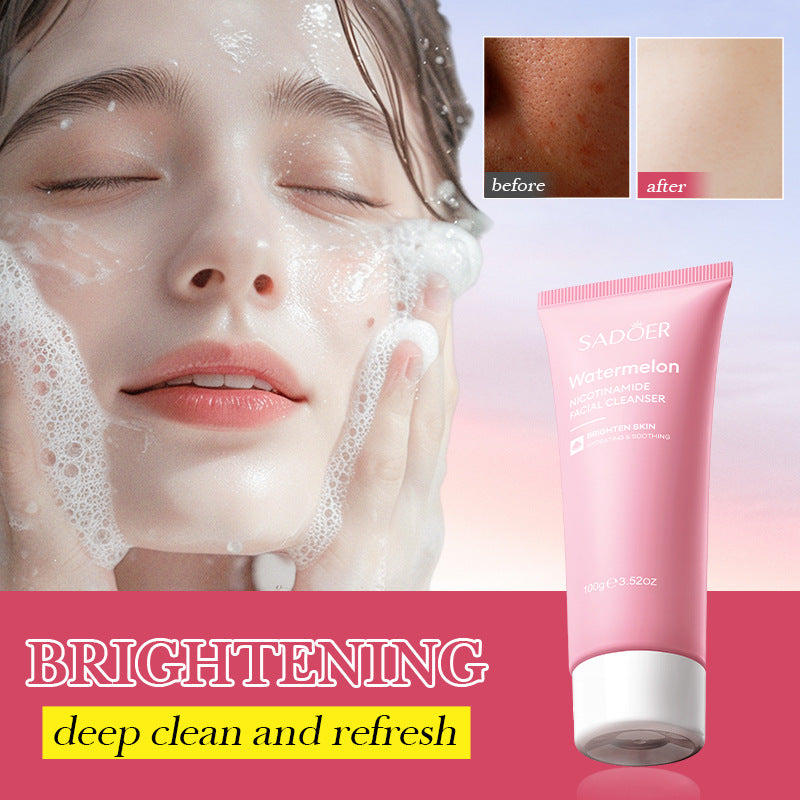 Niacinamide Watermelon Facial Cleanser SADOER Deep Cleansing Facial Cleanser Cross-Border Wholesale