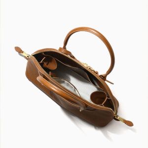 Miaojia Same Style European and American Retro Handbag Female Sense Top Layer Cowhide Crossbody Shell Bag Niche Boston Bag