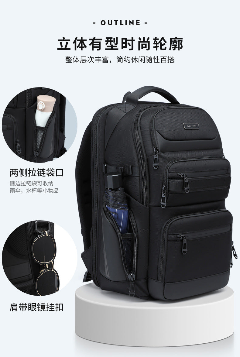 OZUKO Business Backpack Men's Computer Backpack Waterproof High-end Business Travel College Student Commuting School Bag - 图片 18