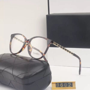 Chanel Style Eyeglass Frames3408Black Frame Plain Glasses Female Blogger Same Style Anti-Blue Light Radiation Outdoor Street Shooting Glasses