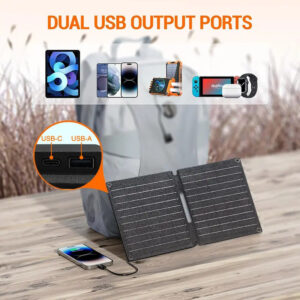 20W Solar Panel Charging Solar Photovoltaic Panel Outdoor Emergency Mobile Power Supply Solar Folding Bag