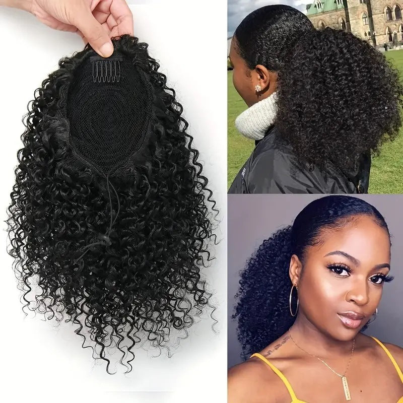 81-inch Synthetic Hair African Drawstring Ponytail jerry curly Small Curly Ponytail - 图片 6