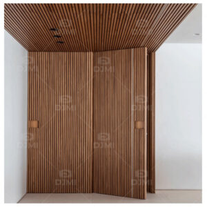 Grille Design Wooden Hidden Wall Doors Invisible Door Modern Interior Bedroom Flush Frameless Door