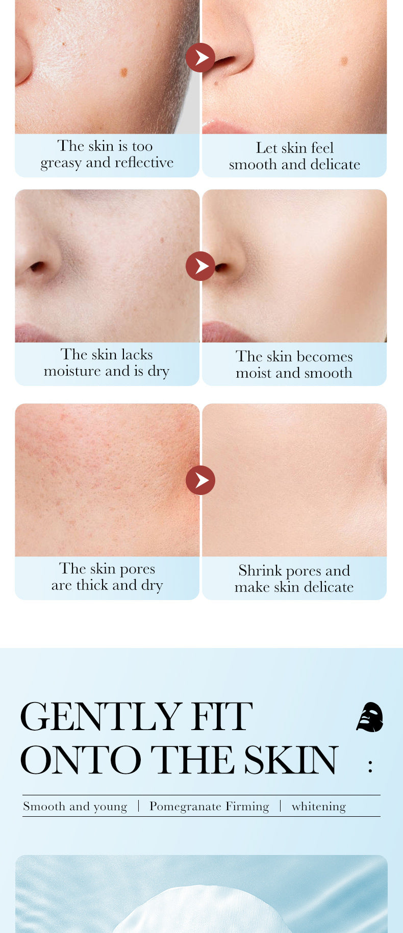 Cross-border Plant Face Mask25g ZOZU Hydrating and Moisturizing Red Pomegranate Nourishing Export Manufacturer Wholesale - 图片 15