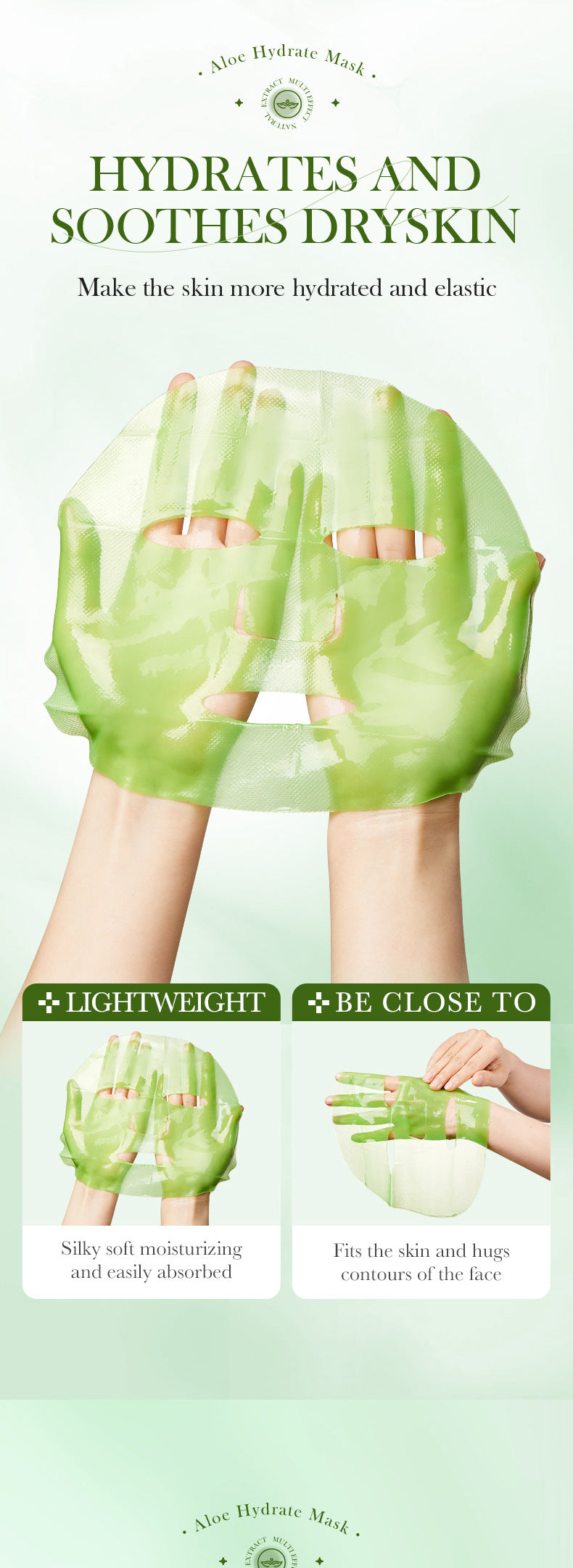 Facial Mask25g SADOER Aloe Vera VC Moisturizing and Rejuvenating Face Mask Sheet Pack for Cross-Border Wholesale - 图片 12