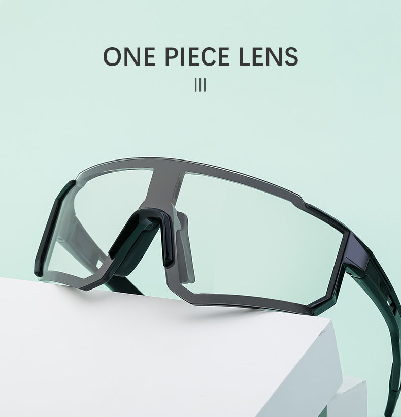 European and American One-piece Photochromic Sunglasses Women Outdoor Cycling Sports Windproof Sunglasses Men Wholesale shades - 图片 13