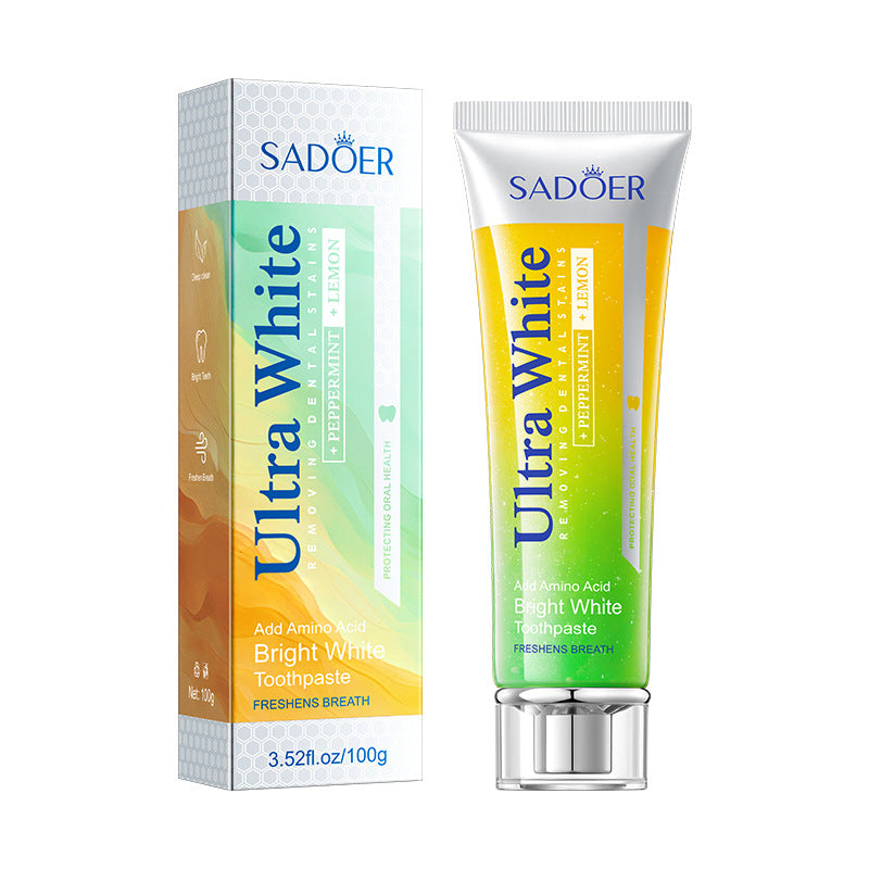 Lemon Mint Whitening Toothpaste SADOER Stain Removal Cleaning Tartar Toothpaste Cross-Border Wholesale - 图片 6