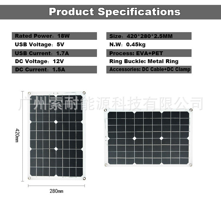 Tang Dynasty Solar Energy Kit System:DC12V 300W Inverter+30A Controller+18W Solar Panel - 图片 16