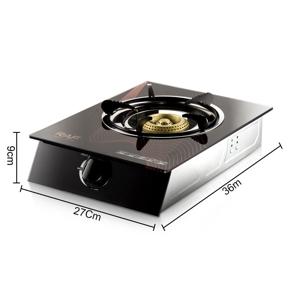 European Standard Gas Stove Single Burner Household Liquefied Gas Tabletop Flameout Protection Glass Rotating High Heat Natural Gas R.8034 - 图片 4