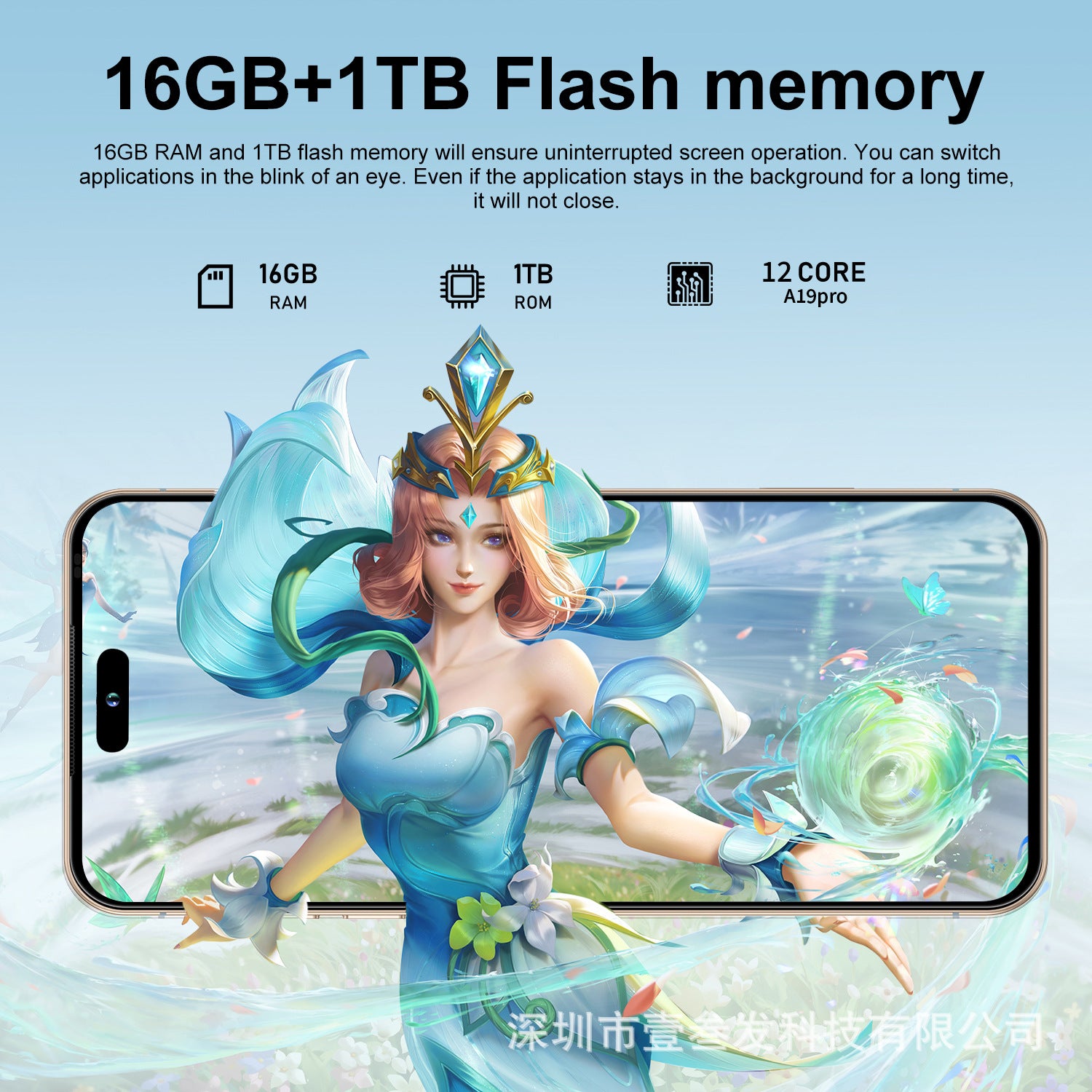 Mobile Phone i17Promax Large Screen6.9Inch1:1Replica Side Key Fingerprint17pro New Smartphone - 图片 13