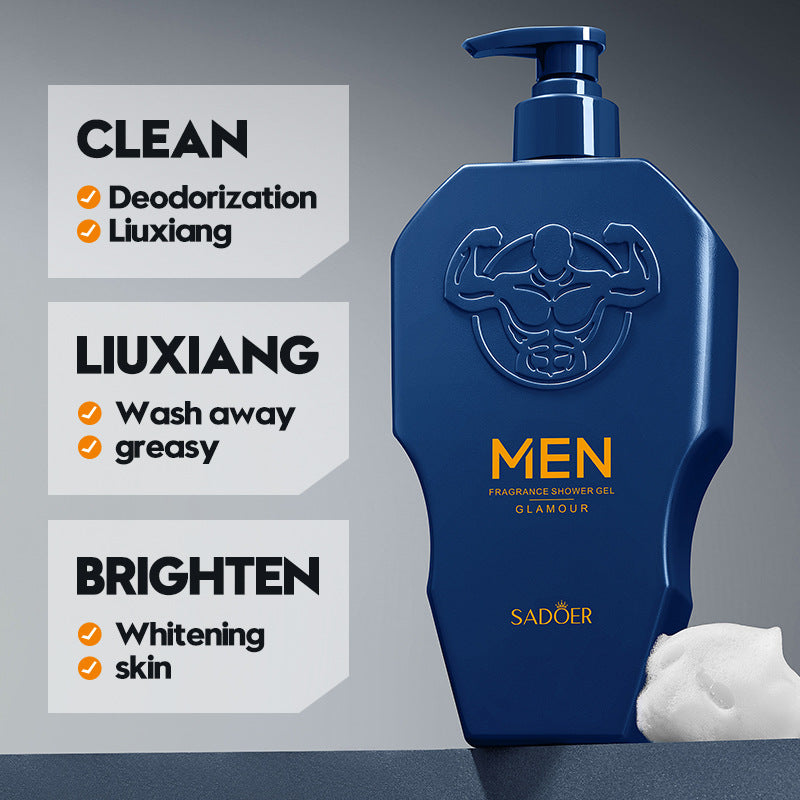 Men's Body Wash SADOER Thick Foam Cleansing Body Fragrance Shower Gel Cross-Border Wholesale - 图片 3