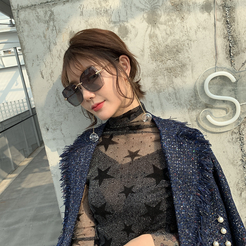 Polarized Driving Anti-Glare Sunglasses for Women Fashionable Internet Celebrity Style Frameless Sunglasses Trendy Korean Version Sunglasses - 图片 9