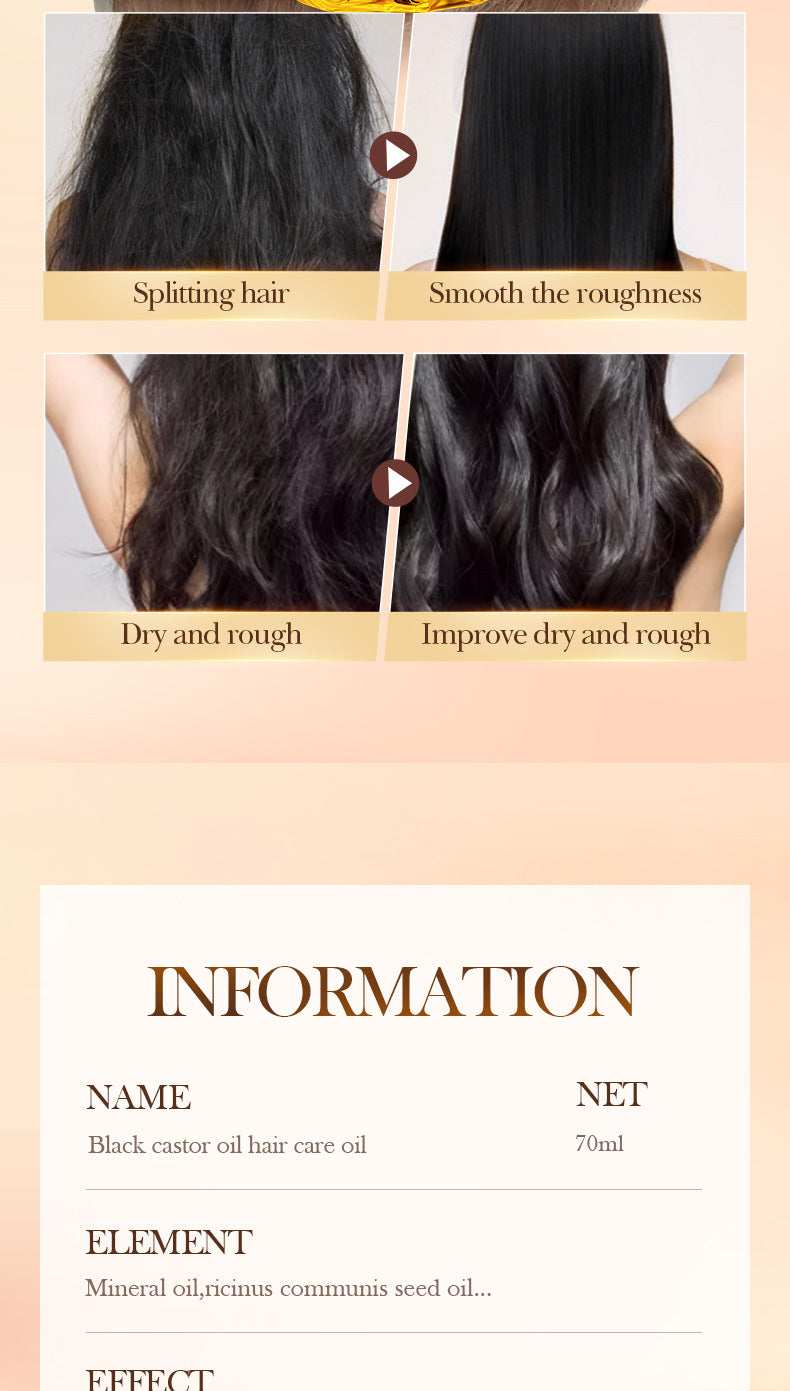 Black Castor Oil Hair Care Essential Oil SADOER Moisturizing and Smooth Hair Conditioner Cross-Border Wholesale - 图片 17