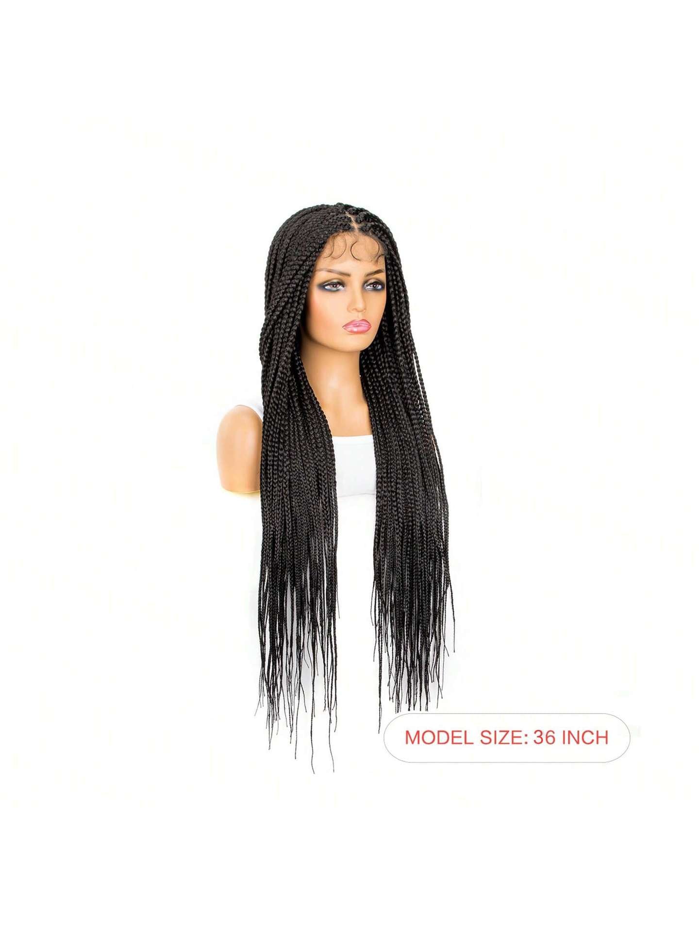 Foreign Trade Cross-Border European American African Wig for Women Full Hand-Woven Lace Three-Strand Braid Long Straight Hair Wig briad wig - 图片 11