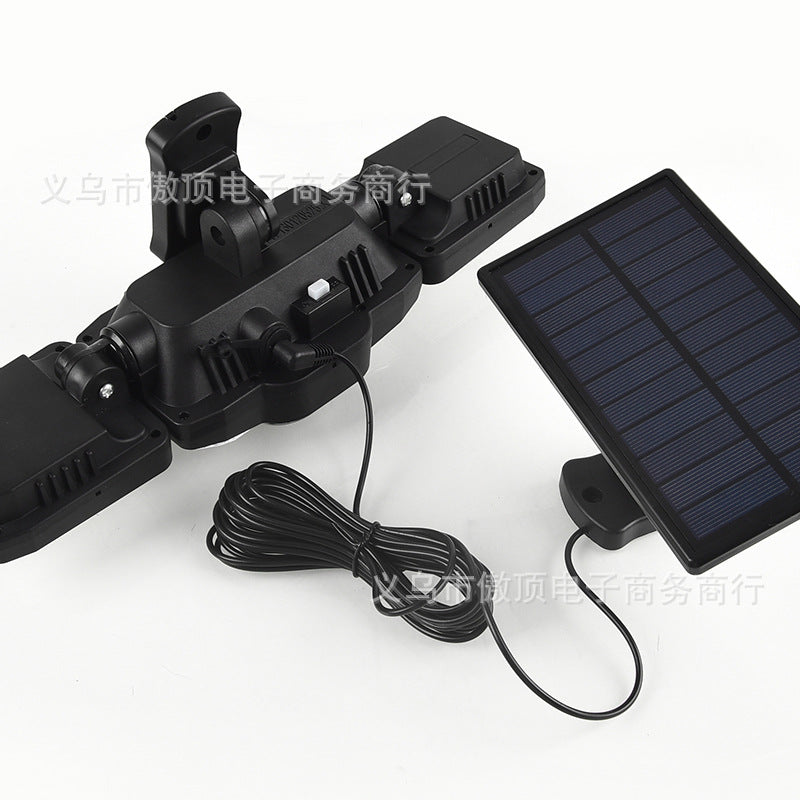 Outdoor Solar Street Light Waterproof Split Wall Light Garden Courtyard Light Human Body Sensor Light Rotatable Three-Head Light - 图片 21