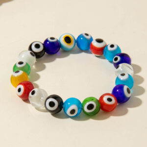 European and American Ornament Bohemian Devil's Eye Beaded Bracelet  Fashionable and Unique Eye Elastic Bracelet Wholesale