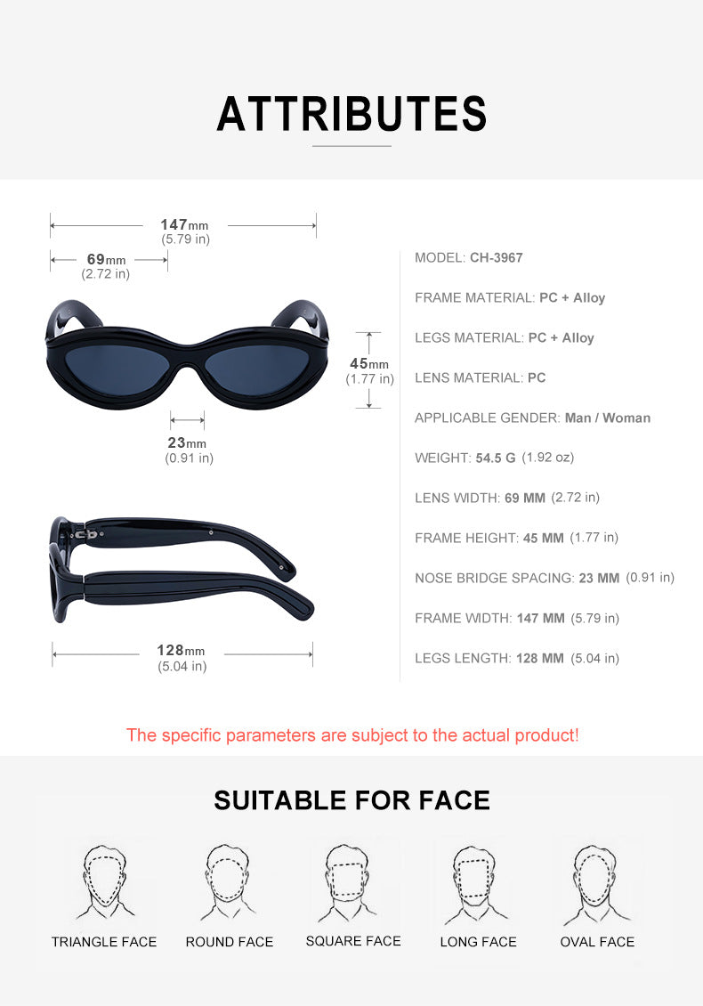 New European and American Y2K Cat Eye Sunglasses for Women Street Style Small Frame Sunglasses for Men Trendy Wholesale sunglasse - 图片 32