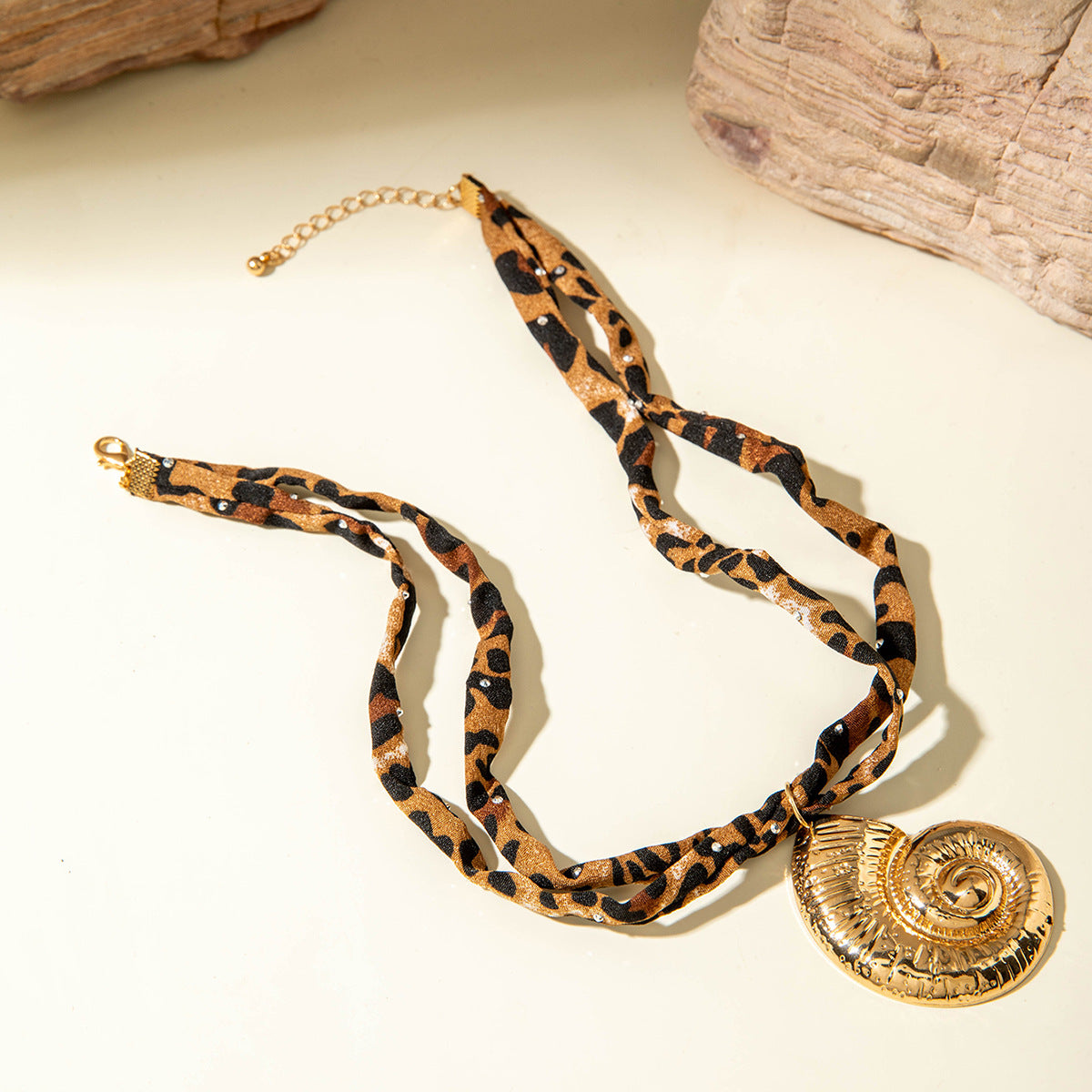 European and American Style Ocean-themed Cross Conch Starfish Pendant Leopard Print Exaggerated Necklace Collarbone Chain Jewelry - 图片 42