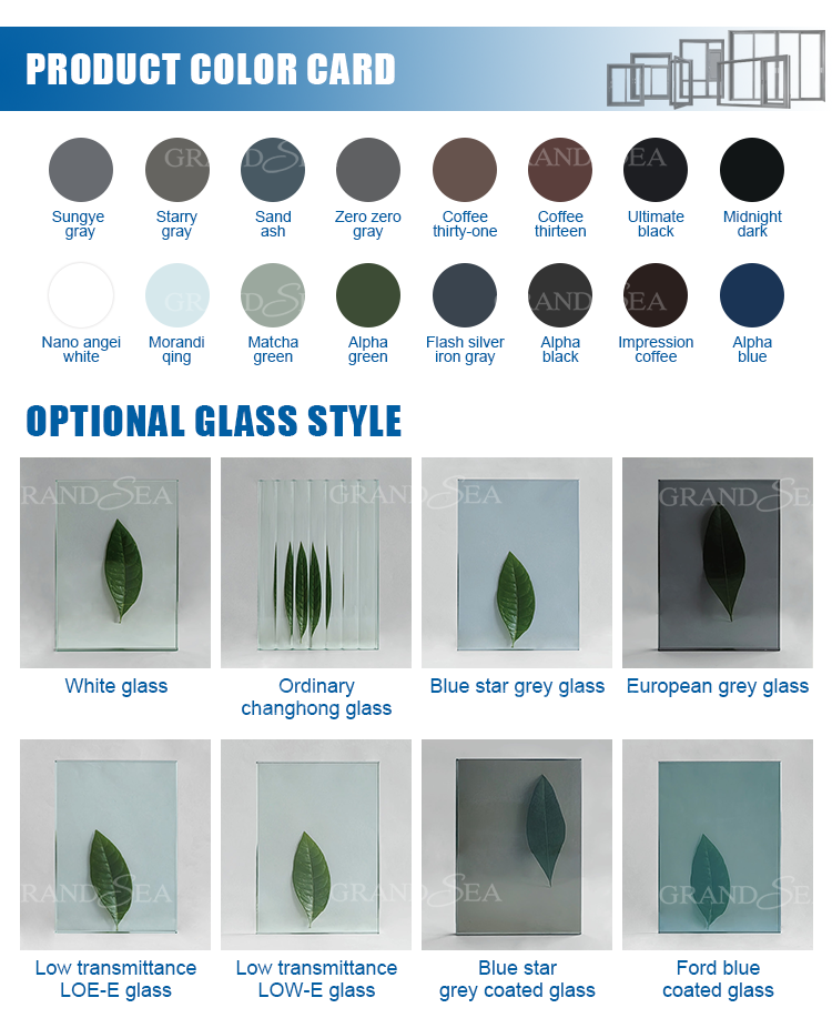 Double Tempered Reflective Glass Aluminium Sliding Windows Economic Price in Africa - 图片 14