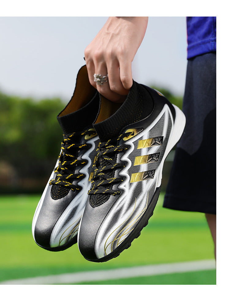 New high-top soccer shoes for men and women AG Spike TF Broken Nail Youth Student Grassland Competition Training Shoes - 图片 36